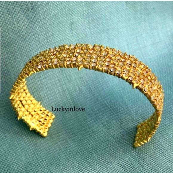 ALEXIS BITTAR GOLD AND CRYSTALS CUFF!!!.NWOT!!! - Picture 1 of 4